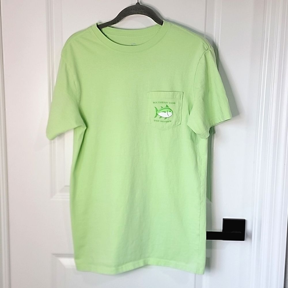Southern Tide Lime Green Original The Skipjack Tee Shirt - Size XS
